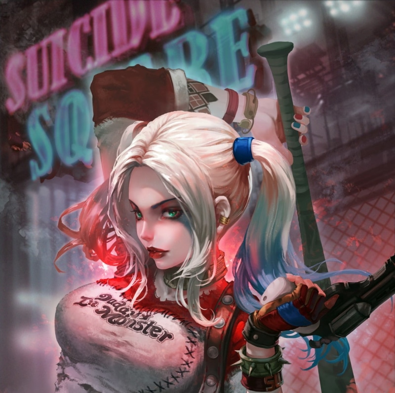 480P, comics, Harley Quinn, fantasy, art, antilous, girl