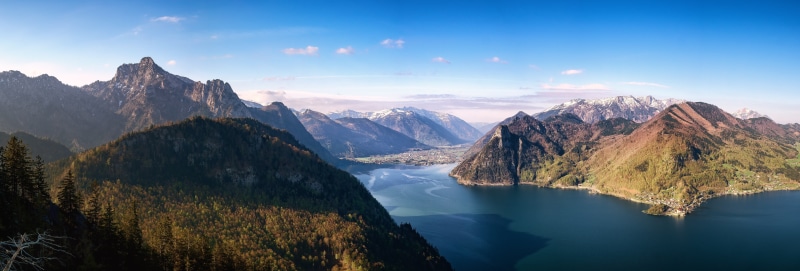 mountain, mountains, outdoors, body, Gmunden, water, birds eye view, Oberösterreich, scenics, body of water, eye, nature, lake, view, Dead tree, s, Österreich