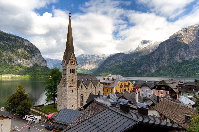 architecture, Gmunden, religion, outdoors, built structure, building, roof, sky, spirituality, nature, 1080P, building exterior, cloud - sky, no people