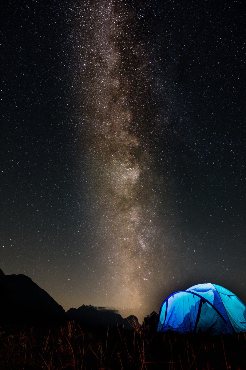 space, no people, sky, nighttime, umbrella, photo, milky way, tent, beauty in nature, mountain, night photography, night, star, jairph, idyllic, star field