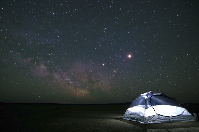 explore, tranquil scene, night camping, time, night, sky, galaxy, electric lamp, camp, extreme, 4K, gray, shelter, star - space, desert, outdoors, illuminated
