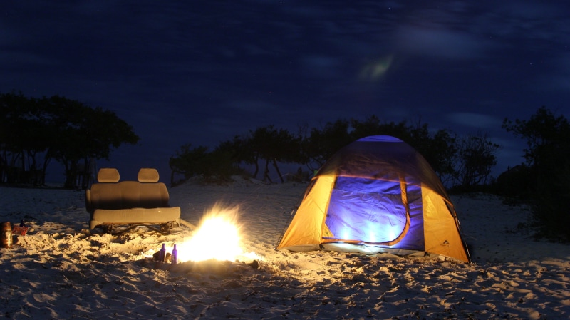 no people, sky, beach, tree, person, isla blanca, glowing, burning, land, campfire, girl, child, beside, tent, heat - temperature, fire - natural phenomenon
