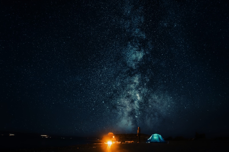 milky Way, lghts, sky, blue, light - Natural Phenomenon, night, tents, astrology, exploration, constellation, illuminated, nature, star, photo, long expo