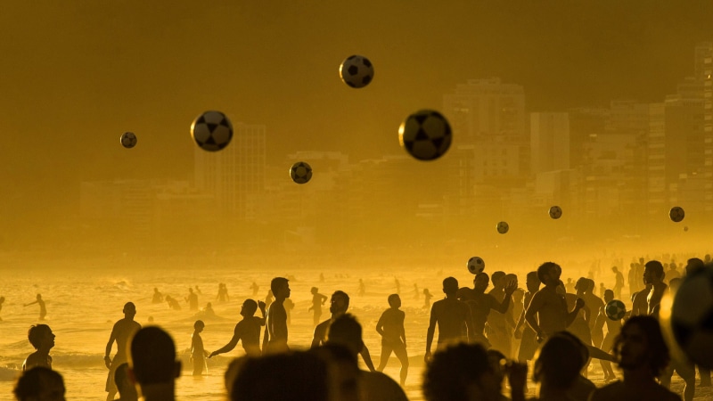 the ball, Brazil, 1080P, sea, Rio de Janeiro, football, the game, beach, Ipanema
