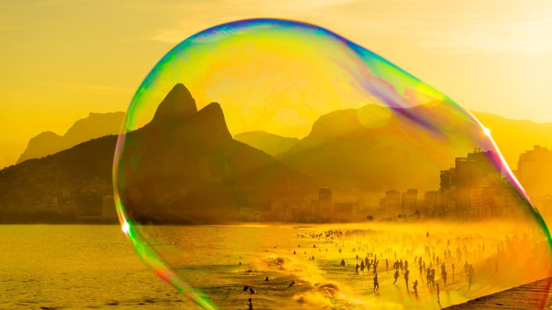 beach, sea, bubble, Brazil, 1080P, mountains, Ipanema, Rio de Janeiro