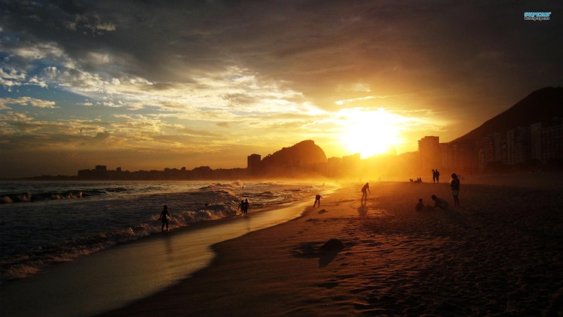 copacabana, people, nature and landscapes, 1080P, beach, sunset, city
