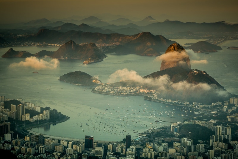 rio, view, building, sea, coast, 1080P, Brazil, metropolis, de, janeiro, highrise, mountains, Rio de Janeiro