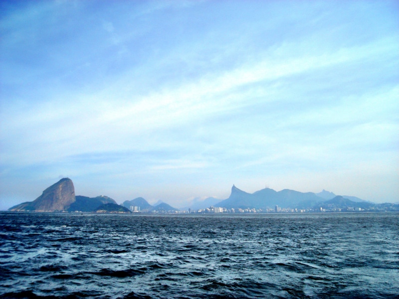 day, baia, sea, guanabara, janeiro, sky, nature, mountain, cloud - sky, mountain range, rio, tranquility, brazil, blue, Rio De Janeiro, beach, Baia De Guanabara