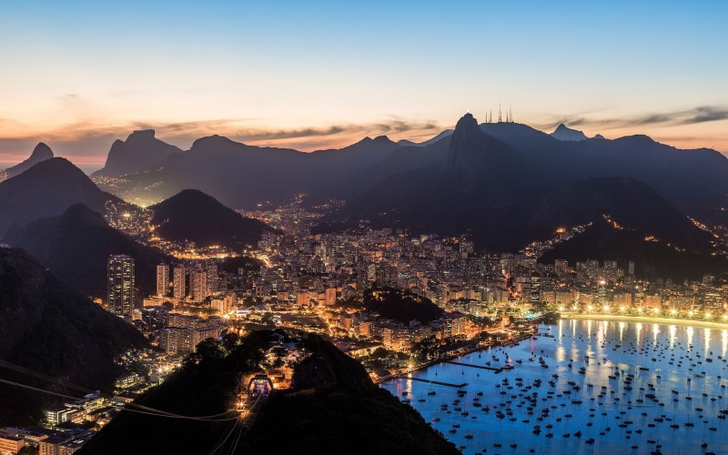 1080P, rio, building, de, lights, night, janeiro, brasil, city, aerial, photography