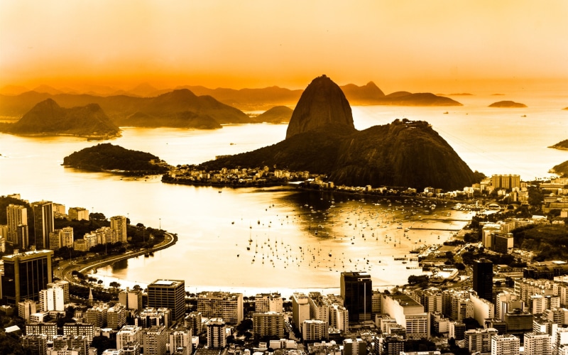 Coast, City, de, Top, Dawn, Rio, Janeiro, Fog, View, Brazil, 2K