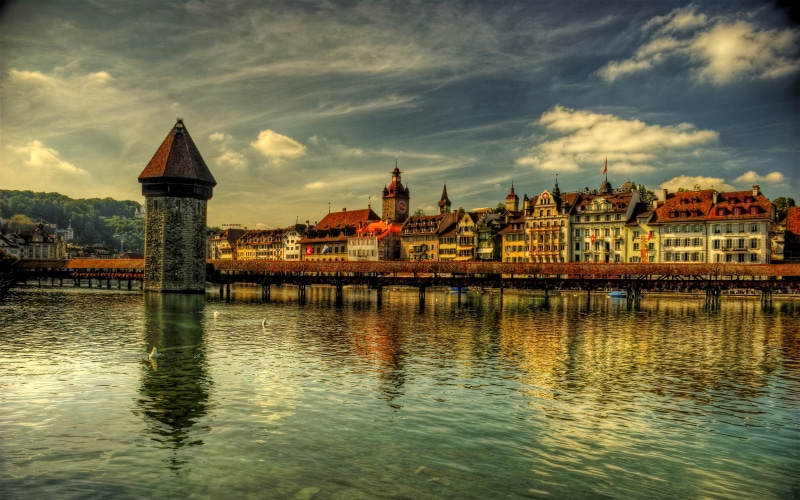 Reflection, 2K, Luzern, House, Man Made, Switzerland, Building, Town
