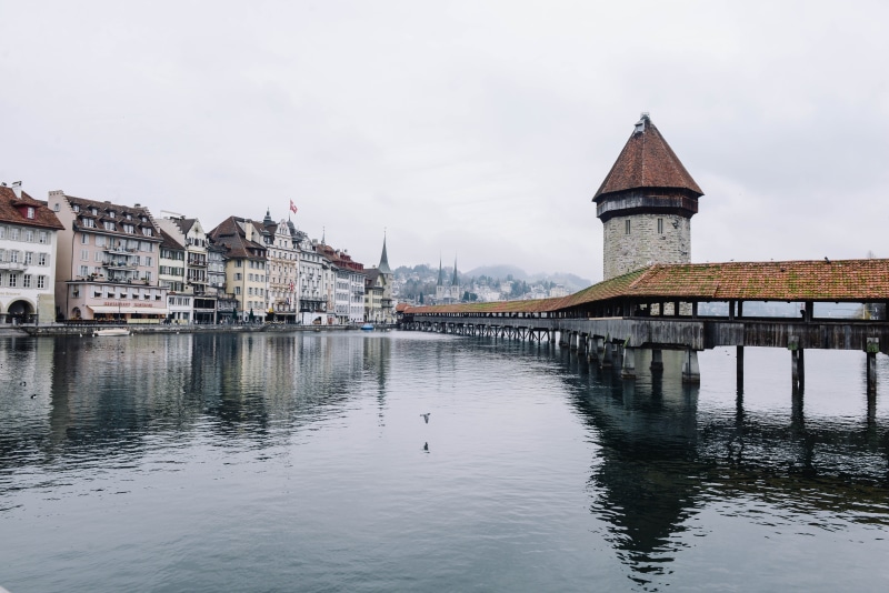 no people, tower, city, body, lake, winter, river, travel destinations, nature, near, bridge, architecture, daytime, outdoors, water, medieval architecture