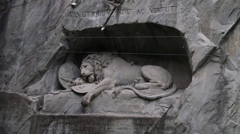 old, bone, craft, lion monument, architecture, sculpture, luzern, low angle view, statue, the past, swiss, art and craft, no people, 5K, outdoors, history