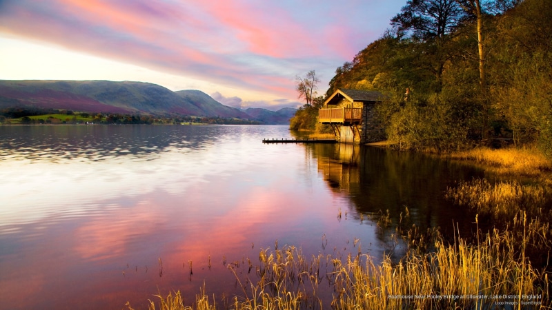 boathouse, Nature, bridge, lake, near, district, england, pooley, 2K, ullswater