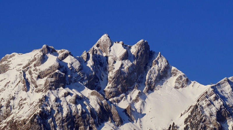 outdoors, environment, mountain peak, mountain, extreme weather, tranquil scene, nature, snowcapped mountain, partly cloudy, clear sky, lucerne, no people