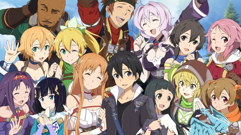 variation, representation, Yuuki Asuna, multi colored, Sword Art Online, indoors, choice, 1080P, abundance, Yui-MHCP001, Kirigaya Kazuto, in a row, large group of objects