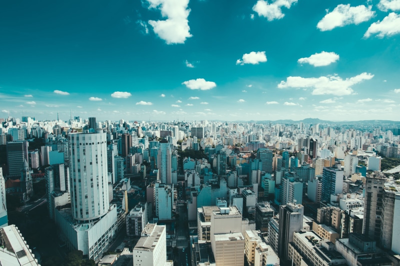 modern, urban, aerial, brazil, urban skyline, sao paulo, tall - high, skyscraper, residential district, clouds, sky, photography, nature, day, settlement