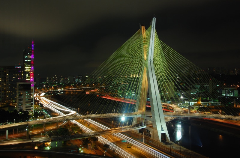 landscape, ponte, city, cable stayed bridge, frias, brazil, metropole, sao, building, paulo, estaiada, urban, 2K, octavio