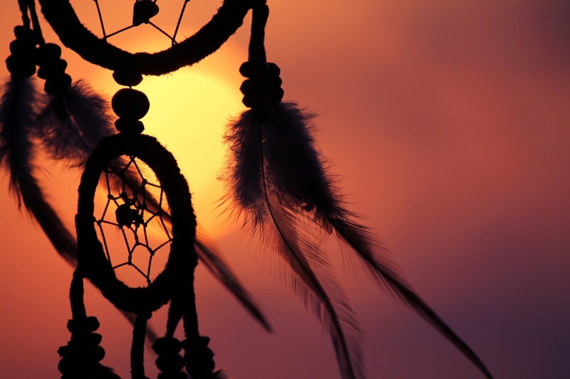 spirituality, luck, decoration, craft product, dreamcatchers, nature, low angle view, sky, religion, religious equipment, sunset, close-up, symbols, ornate