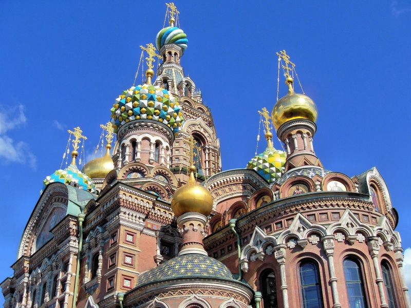 moscow, Saint Petersburg, belief, blue, public domain, ornate, architecture, photo, building exterior, travel, clear sky, Russia, tower, spirituality, no people