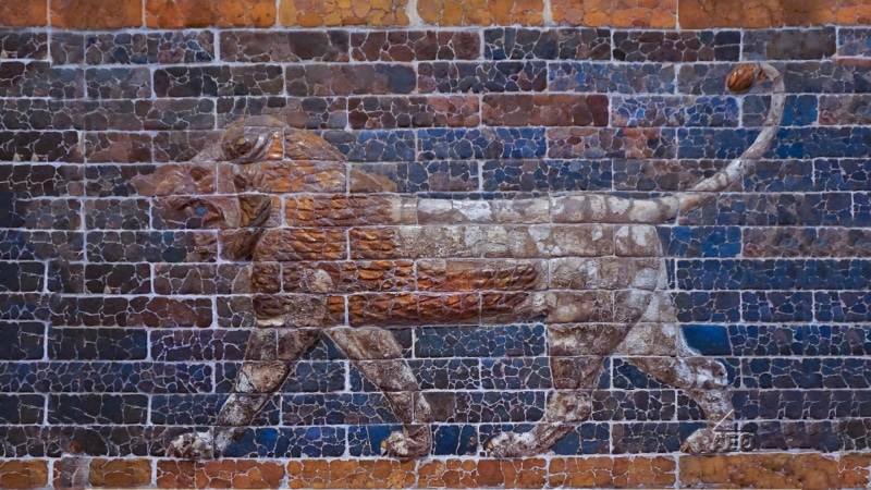 Iraq, 1080P, ancient, culture, wall, Mesopotamia, lion, artwork, Ishtar Gate