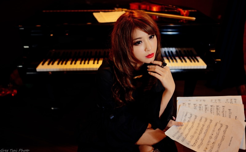 Piano, lillian, pianist, instrument, charm, Music, Beautiful, Model, Girl, Asian, study, Beauty, Woman, Musical, 5K
