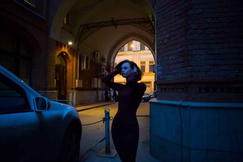 mode of transportation, women, light, one person, bodycon, youth, model, adult, short hair, mystic, handsomely, figure, architecture, side view, moscow