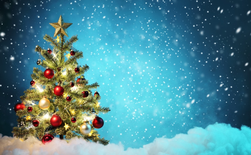 fir tree, celebration, christmas lights, baubles, Christmas, christmas ornament, 5K, snowing, santa, christmas tree, nature, celebration event, december