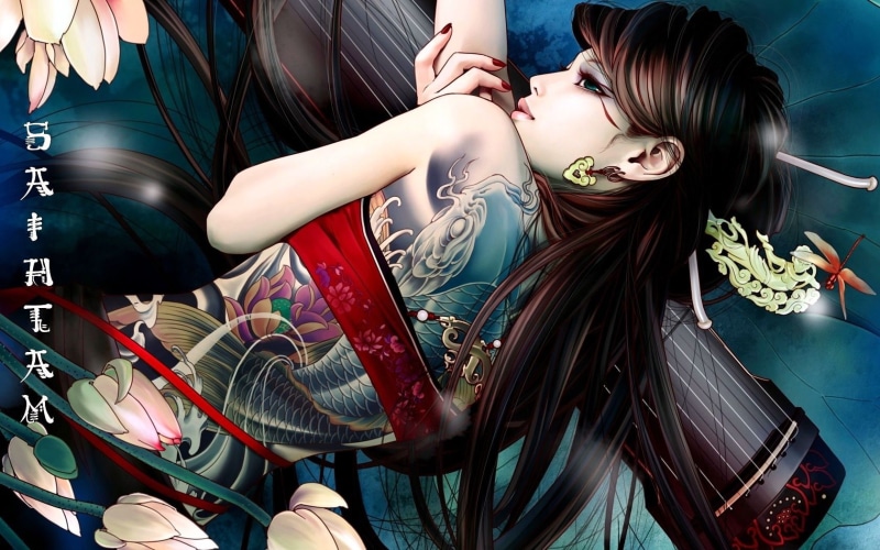 babes, anime, oriental, women, 720P, females, asian, girls, fantasy, tattoo, online, black, character, haired