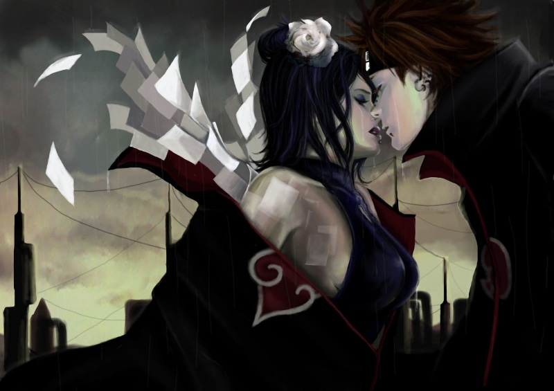 anime, manga, male, lifestyles, characters, event, leisure activity, anime girls, hairstyle, people, Pein, female, two people, indoors, Konan, mannequin