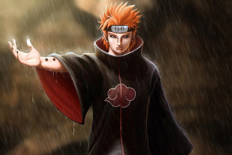 Pein, anime, waist up, young men, one person, teenager, men, real people, portrait, red, 1080P, women, emotion, lifestyles, Naruto Shippuuden, nature