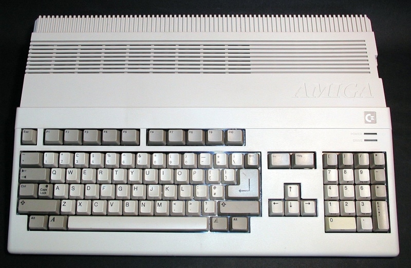 close-up, table, computer equipment, text, Commodore amiga, wireless technology, high angle view, no people, indoors, still life, keyboard, Technology