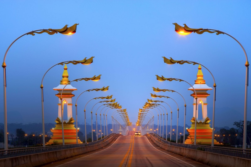 illuminated, clear sky, outdoors, blue, friendship, 4K, bridge, prosper said the, connection, architecture, motion, the way forward, road, direction, street light