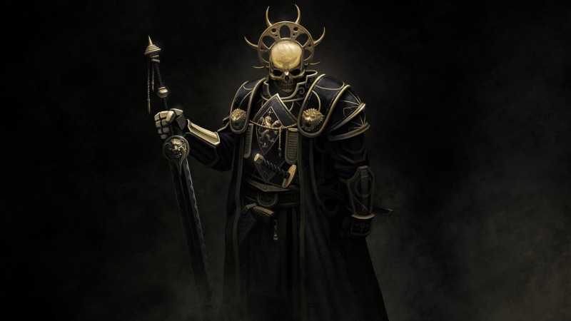 studio shot, uniform, human representation, digital, the past, artwork, skull, metal, low angle view, weapon, brown, art and craft, people, sword