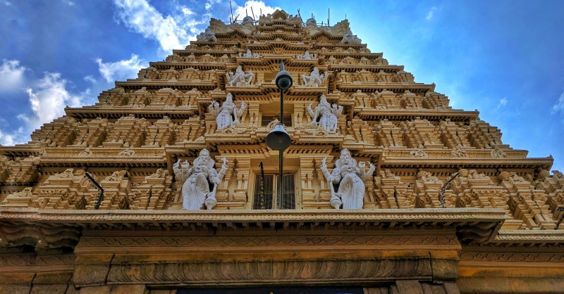 4K, art and craft, history, travel, mysuru, shrine, metropolis, temple, architecture, sculpture, sky, low angle view, building, pillar, statue, worship