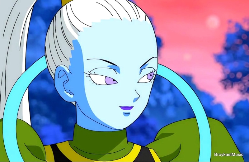paint, Dragon Ball Super, looking at camera, illustration, human representation, blue, headshot, DBS, woman, creativity, one person, hair, purple, portrait