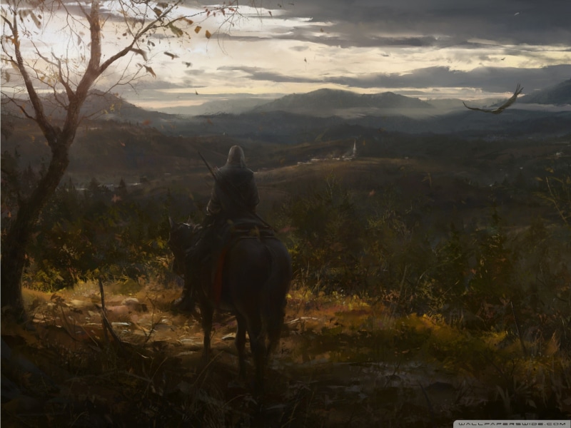 assasins, revelations, art, games, video, assassins, concept, 1080P, trees, artwork, landscapes, creed, eagles, horsemen