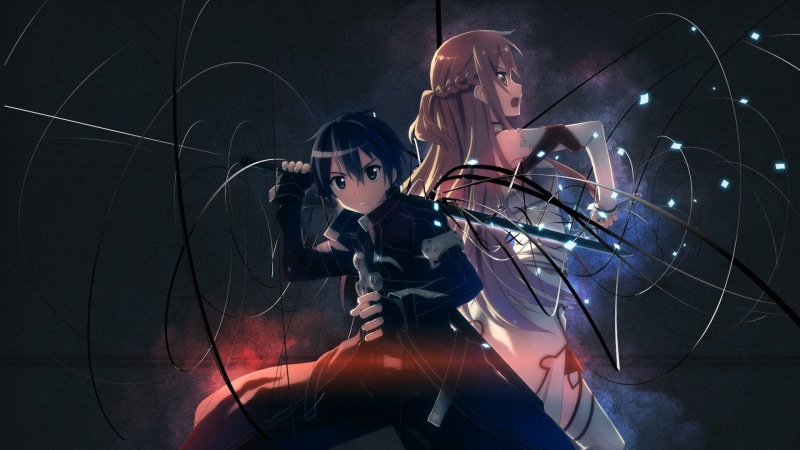 anime, long hair, portrait, holding, weapons, laser, evolution, looking at camera, girl, spouse, asian, skill, Sword Art Online, asiatic, manga, three quarter length