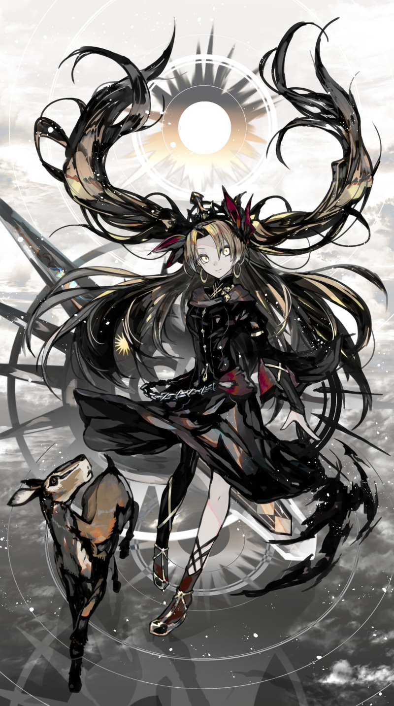 simple background, Fate/Grand Order, Ereshkigal (Fate/Grand Order), vertical, nmuri, Fate Series, anime, anime girls, 2K
