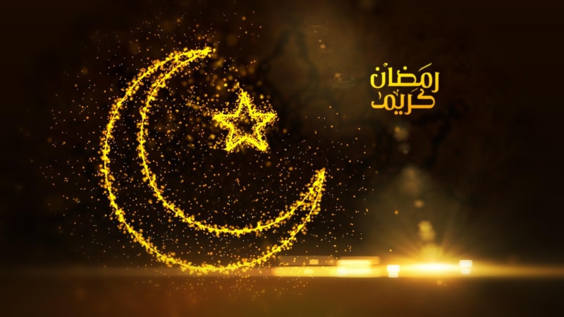 motion, yellow, text, gold colored, sky, glowing, creativity, western script, ramadan, art and craft, night, number, 1080P, no people, space, geometric shape