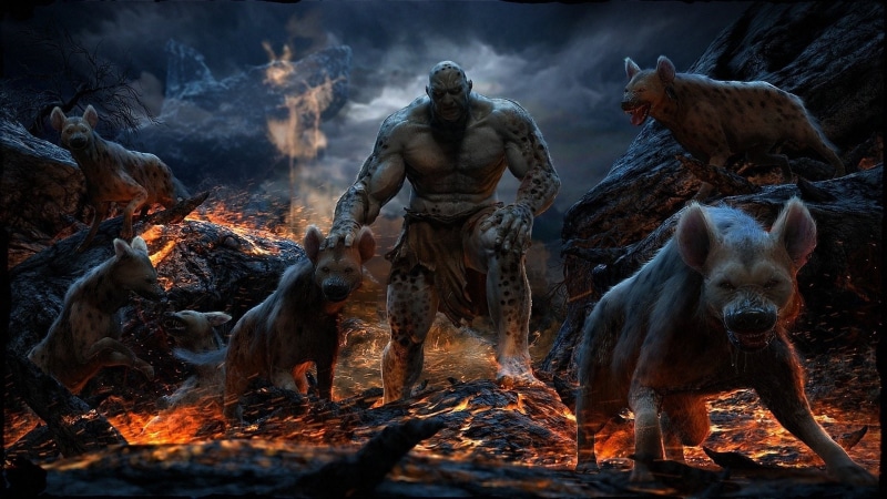 animals, Ali, fire, rocks, art, Mahmoud, monster, Lava, 1080P, Salah