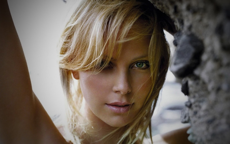 720P, charlize, beautyful, face, theron, woman, girl, blonde, make