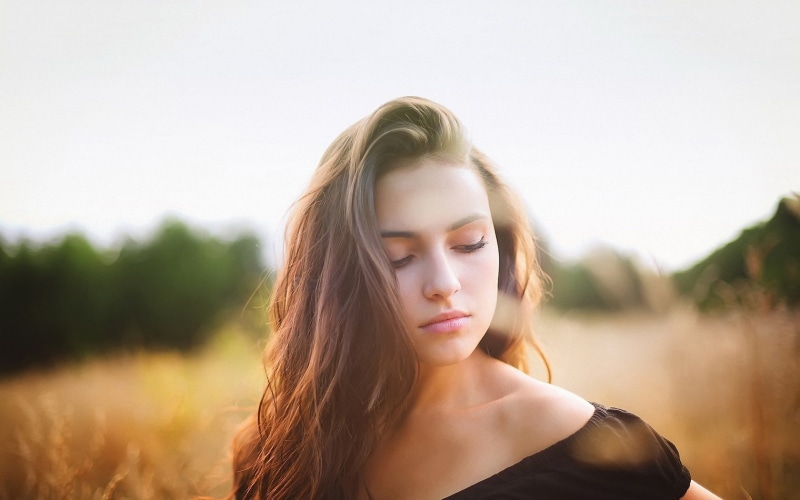 girl, face, beautyful, woman, field, brunette, 720P