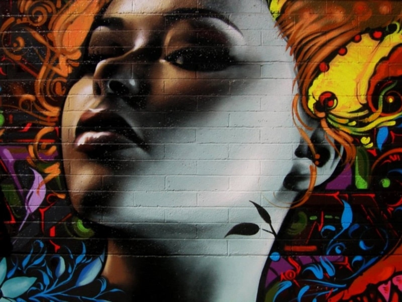 digital composite, Art And Creative, architecture, males, lifestyles, human representation, woman, wall - building feature, illustration, multi colored