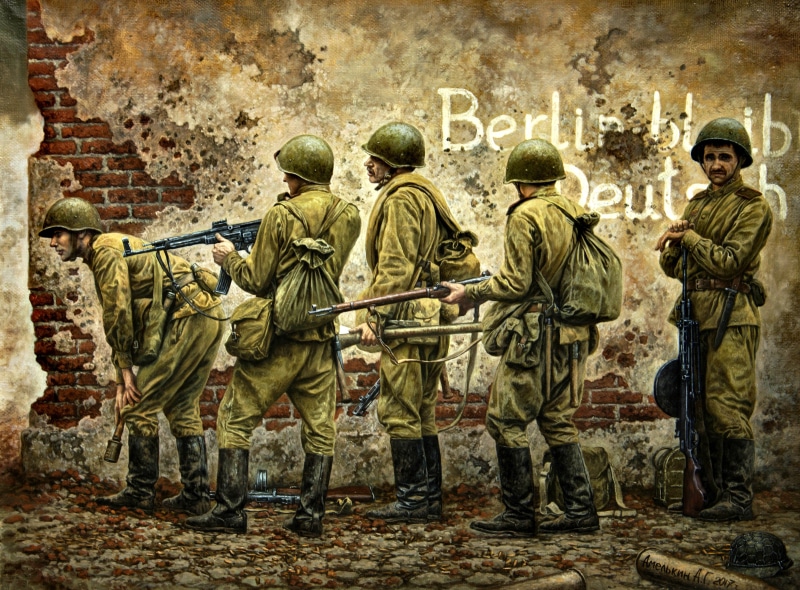 The second World war, The great Patriotic war, soldiers, Soviet, StG-44, 4K, DP-27, The Red Army, Mosin Rifle
