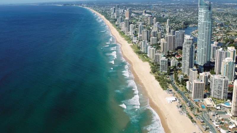 water, Australia, cityscape, day, building, architecture, building exterior, no people, land, 1080P, outdoors, nature, coastline, high angle view, city