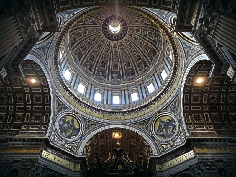 vatican, building, church, indoors, architecture, dome, cathedral, roman, no people, black, arch, ornate, illuminated, basilica, rome, religion, yellow