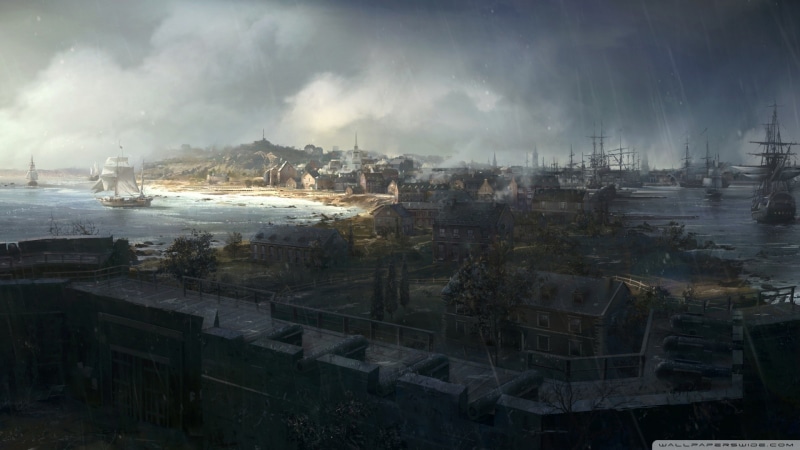 fort, industry, sky, outdoors, pollution, sailing ship, nature, day, no people, built structure, 1080P, city, smoke - physical structure, building, water