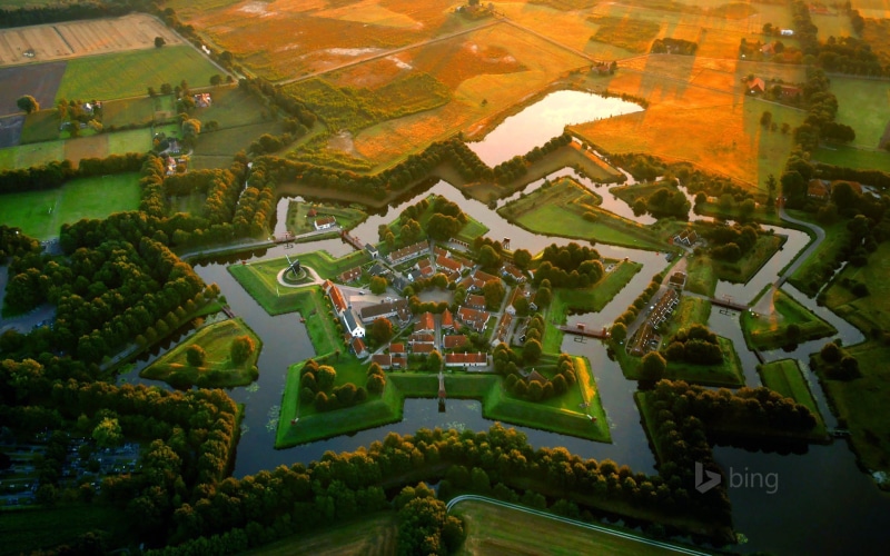 building, landscape, Fort Bourtange, nature, Netherlands, 1080P