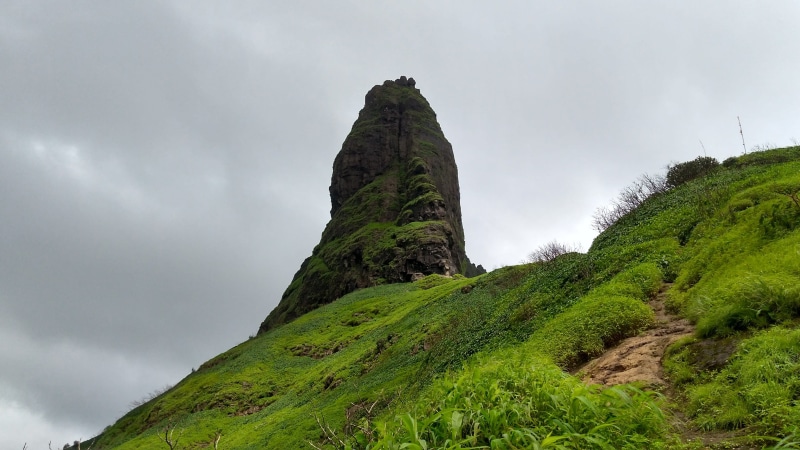rain, maharashtra, tranquility, green color, plant, no people, non-urban scene, nature, overcast, sky, cloud - sky, beauty in nature, chanderi, land, trek
